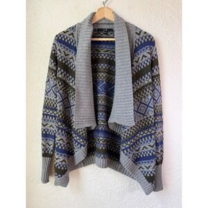 XXI Women's Geometric Aztec Southwestern Pattern Open Front Cardigan Sweater